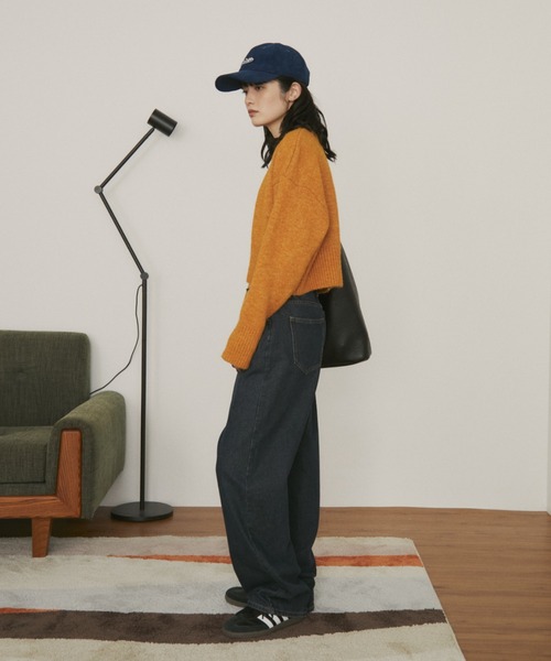 MERLOT（メルロー）の「【ウエスト調節可能】ウエストボタンストレートデニム（デニムパンツ・レディース・ブルー/ネイビー・FREE）」の10枚目の写真