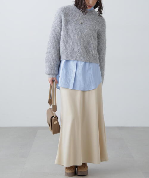 FREE'S MART（フリーズマート）の「◆ミックスシャギーショート丈ニット（ニット/セーター・レディース・レッド/ホワイト/グレー・FREE）」の7枚目の写真