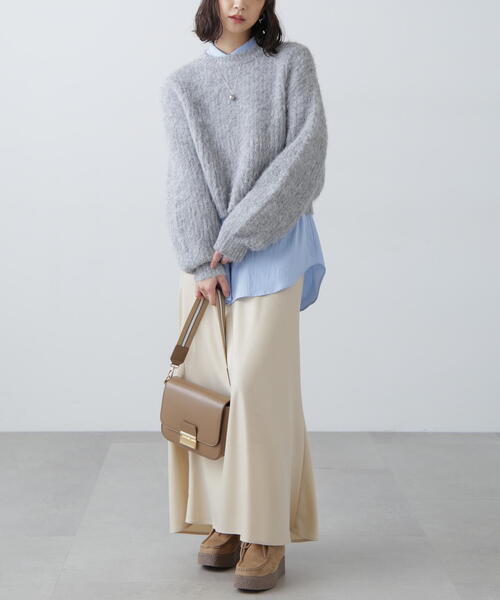 FREE'S MART（フリーズマート）の「◆ミックスシャギーショート丈ニット（ニット/セーター・レディース・レッド/ホワイト/グレー・FREE）」の8枚目の写真