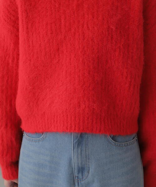 FREE'S MART（フリーズマート）の「◆ミックスシャギーショート丈ニット（ニット/セーター・レディース・レッド/ホワイト/グレー・FREE）」の11枚目の写真