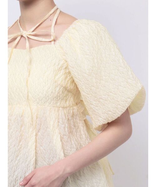 CALNAMUR : 2WAYボリュームスリーブジャガードブラウス 2WAY VOLUME SLEEVE JAQUARD BL/2WAYボリュームスリーブ