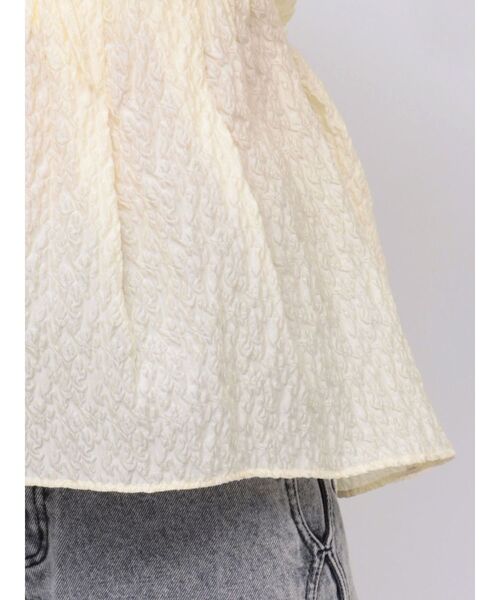 CALNAMUR : 2WAYボリュームスリーブジャガードブラウス 2WAY VOLUME SLEEVE JAQUARD BL/2WAYボリュームスリーブ