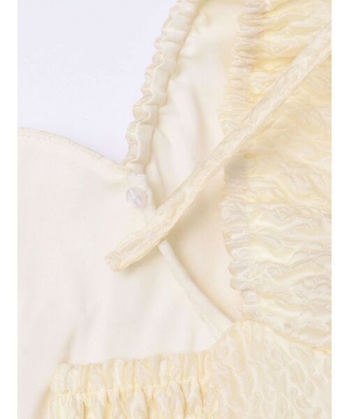 CALNAMUR(カルナムール)の「2WAY VOLUME SLEEVE JAQUARD BL/2WAYボリュームスリーブジャガードブラウス(シャツ/ブラウス・レディース・ライトイエロー/ブルー/ホワイト・FREE)」の4枚目の写真