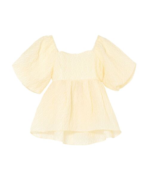 CALNAMUR(カルナムール)の「2WAY VOLUME SLEEVE JAQUARD BL/2WAYボリュームスリーブジャガードブラウス(シャツ/ブラウス・レディース・ライトイエロー/ブルー/ホワイト・FREE)」の3枚目の写真