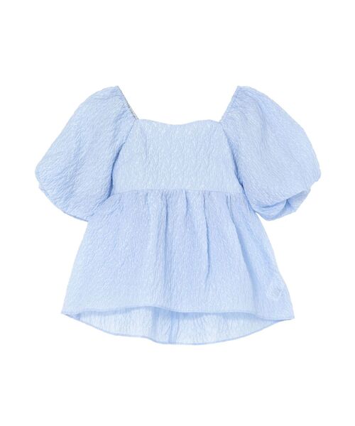 CALNAMUR(カルナムール)の「2WAY VOLUME SLEEVE JAQUARD BL/2WAYボリュームスリーブジャガードブラウス(シャツ/ブラウス・レディース・ライトイエロー/ブルー/ホワイト・FREE)」の2枚目の写真