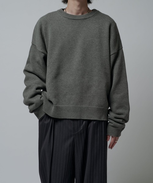 クロップドクルーネックニット（ニット/セーター）｜Lui's（ルイス）の