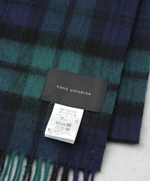 NANO universe（ナノユニバース）の「ソフトカシミヤブレンドチェックマフラー（マフラー・メンズ・レッド/イエロー/グリーン・FREE）」の8枚目の写真