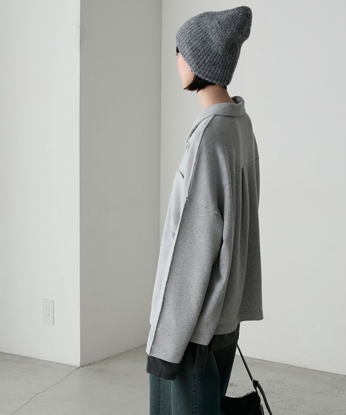 セール】【forksy.】2wayオーバーサイズポロスウェット（スウェット