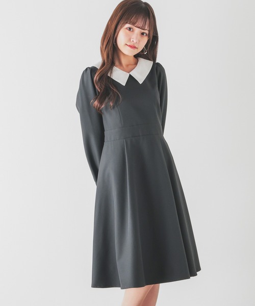 Honeys（ハニーズ）の「衿付ワンピース（ワンピース・レディース・ブラック/ピンク/杢グレー・M/LL/S/L/SS）」の7枚目の写真