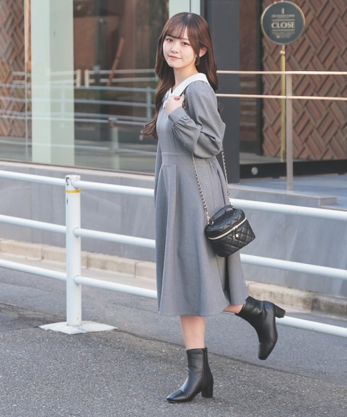 Honeys（ハニーズ）の「衿付ワンピース（ワンピース・レディース・ブラック/ピンク/杢グレー・M/LL/S/L/SS）」の11枚目の写真