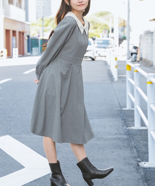 Honeys（ハニーズ）の「衿付ワンピース（ワンピース・レディース・ブラック/ピンク/杢グレー・M/LL/S/L/SS）」の14枚目の写真