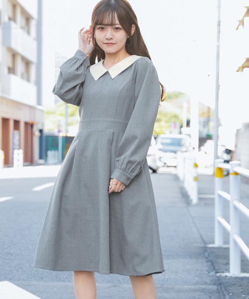 Honeys（ハニーズ）の「衿付ワンピース（ワンピース・レディース・ブラック/ピンク/杢グレー・M/LL/S/L/SS）」の15枚目の写真