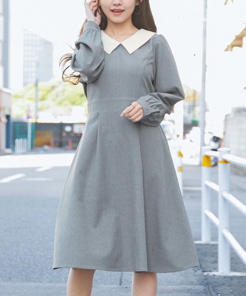 Honeys（ハニーズ）の「衿付ワンピース（ワンピース・レディース・ブラック/ピンク/杢グレー・M/LL/S/L/SS）」の22枚目の写真