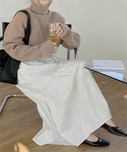 FREE STYLISTS(フリー スタイリスト)の「ボリュームティアードロングスカート(スカート・レディース・ホワイト/ダークベージュ/ブラック/カーキ・M/L)」の11枚目の写真