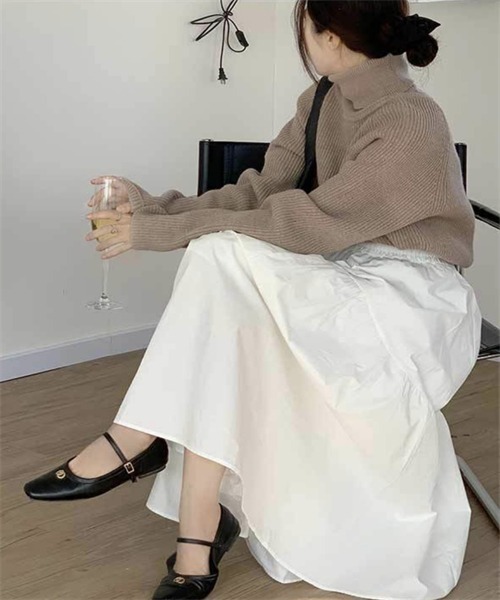 FREE STYLISTS(フリー スタイリスト)の「ボリュームティアードロングスカート(スカート・レディース・ホワイト/ダークベージュ/ブラック/カーキ・M/L)」の10枚目の写真