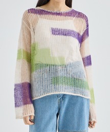 【soduk/スドーク】patchwork knit tops/パッチワークニットトップス