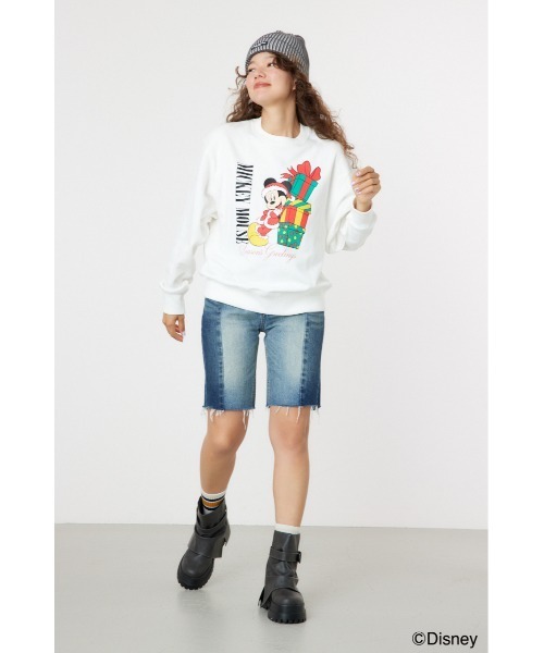 RODEO CROWNS WIDE BOWL（ロデオクラウンズワイドボウル）の「(MICKEY)Xmasスウェットトップス（スウェット・レディース・レッド/オフホワイト・MEDIUM/LARGE）」の13枚目の写真