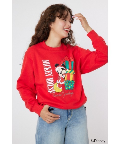 RODEO CROWNS WIDE BOWL（ロデオクラウンズワイドボウル）の「(MICKEY)Xmasスウェットトップス（スウェット・レディース・レッド/オフホワイト・MEDIUM/LARGE）」の20枚目の写真