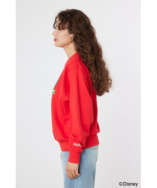 RODEO CROWNS WIDE BOWL（ロデオクラウンズワイドボウル）の「(MICKEY)Xmasスウェットトップス（スウェット・レディース・レッド/オフホワイト・MEDIUM/LARGE）」の3枚目の写真