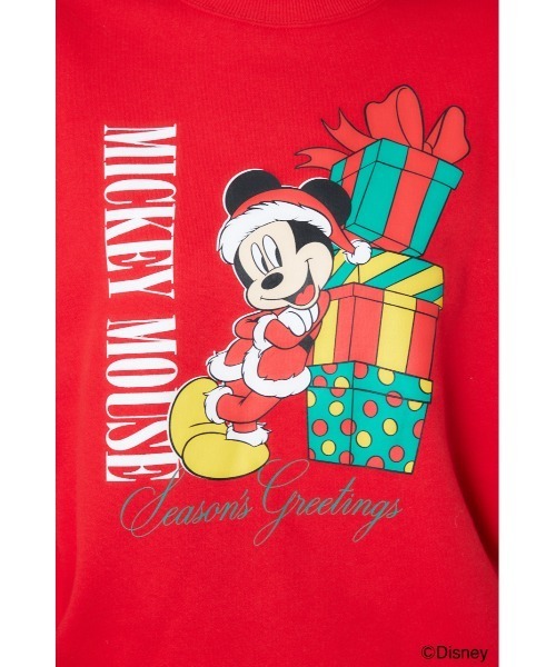 RODEO CROWNS WIDE BOWL（ロデオクラウンズワイドボウル）の「(MICKEY)Xmasスウェットトップス（スウェット・レディース・レッド/オフホワイト・MEDIUM/LARGE）」の6枚目の写真