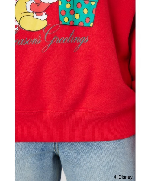 RODEO CROWNS WIDE BOWL（ロデオクラウンズワイドボウル）の「(MICKEY)Xmasスウェットトップス（スウェット・レディース・レッド/オフホワイト・MEDIUM/LARGE）」の8枚目の写真