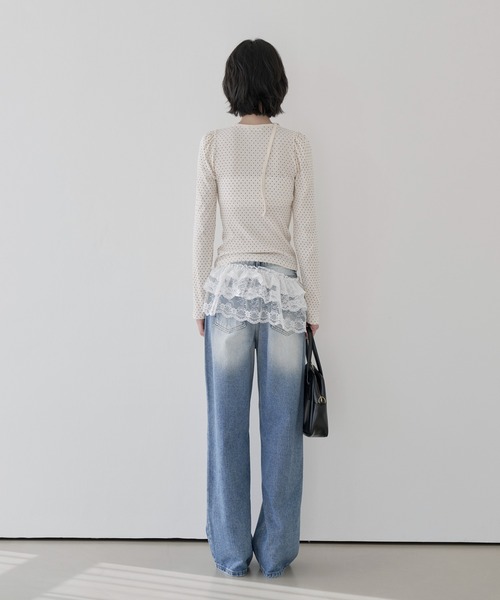 UNE MANSION(ユヌマンション)の「レースリボンチュールベルトラップスカートビスチェ(スカート・レディース・ブラック/ホワイト・ONE SIZE)」の5枚目の写真