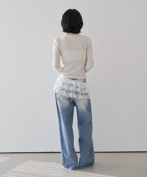 UNE MANSION(ユヌマンション)の「レースリボンチュールベルトラップスカートビスチェ(スカート・レディース・ブラック/ホワイト・ONE SIZE)」の9枚目の写真