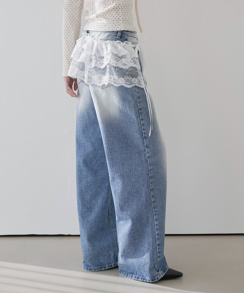 UNE MANSION(ユヌマンション)の「レースリボンチュールベルトラップスカートビスチェ(スカート・レディース・ブラック/ホワイト・ONE SIZE)」の12枚目の写真