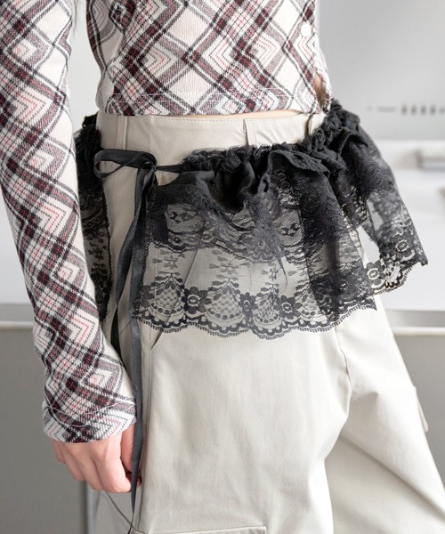 UNE MANSION(ユヌマンション)の「レースリボンチュールベルトラップスカートビスチェ(スカート・レディース・ブラック/ホワイト・ONE SIZE)」の18枚目の写真
