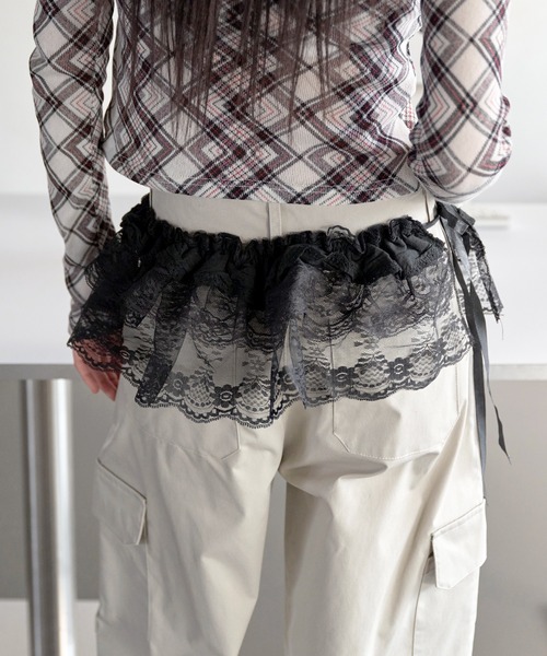 UNE MANSION(ユヌマンション)の「レースリボンチュールベルトラップスカートビスチェ(スカート・レディース・ブラック/ホワイト・ONE SIZE)」の20枚目の写真