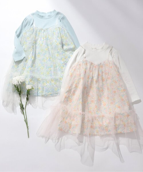 セール】【ジュニア対応】フラワーチュールワンピース＿アプレレクール