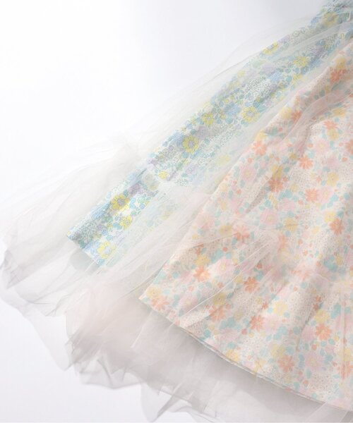 apres les cours（アプレレクール）の「【ジュニア対応】フラワーチュールワンピース＿アプレレクールマシェリ（ワンピース・キッズ・サックスブルー/アイボリー・90/100/110/120/80/130/140）」の6枚目の写真