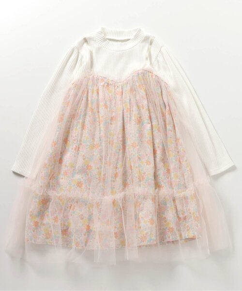 apres les cours（アプレレクール）の「【ジュニア対応】フラワーチュールワンピース＿アプレレクールマシェリ（ワンピース・キッズ・サックスブルー/アイボリー・90/100/110/120/80/130/140）」の7枚目の写真