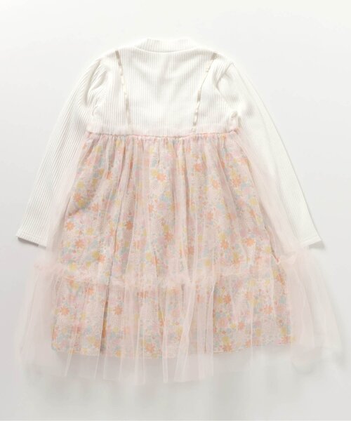 apres les cours（アプレレクール）の「【ジュニア対応】フラワーチュールワンピース＿アプレレクールマシェリ（ワンピース・キッズ・サックスブルー/アイボリー・90/100/110/120/80/130/140）」の10枚目の写真