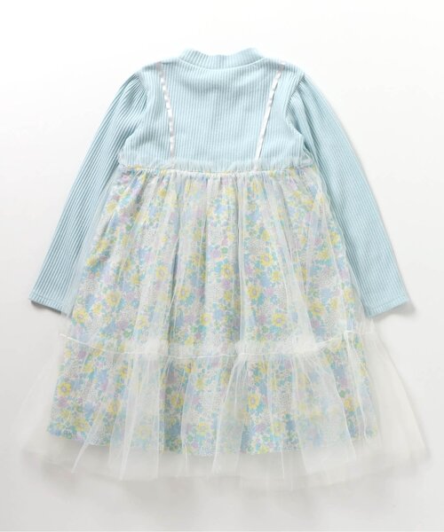 apres les cours（アプレレクール）の「【ジュニア対応】フラワーチュールワンピース＿アプレレクールマシェリ（ワンピース・キッズ・サックスブルー/アイボリー・90/100/110/120/80/130/140）」の11枚目の写真