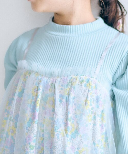 apres les cours（アプレレクール）の「【ジュニア対応】フラワーチュールワンピース＿アプレレクールマシェリ（ワンピース・キッズ・サックスブルー/アイボリー・90/100/110/120/80/130/140）」の13枚目の写真