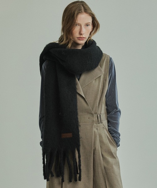 PUBLIC TOKYO（パブリックトウキョウ）の「ヘアリーフリンジマフラー（マフラー・レディース・オレンジ/ブラック/グレー/ブルー/その他4/その他2/グリーン×ピンク/ブラウン系/イエロー×グリーン・FREE）」の21枚目の写真