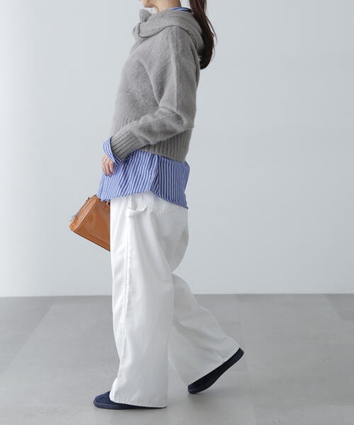 FREE'S MART（フリーズマート）の「◆スカーフ付きシャギーニット（ニット/セーター・レディース・レッド/ホワイト/グレー・FREE）」の4枚目の写真