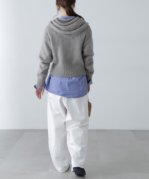 FREE'S MART（フリーズマート）の「◆スカーフ付きシャギーニット（ニット/セーター・レディース・レッド/ホワイト/グレー・FREE）」の6枚目の写真