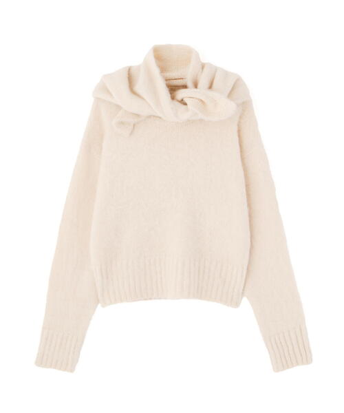 FREE'S MART（フリーズマート）の「◆スカーフ付きシャギーニット（ニット/セーター・レディース・レッド/ホワイト/グレー・FREE）」の8枚目の写真