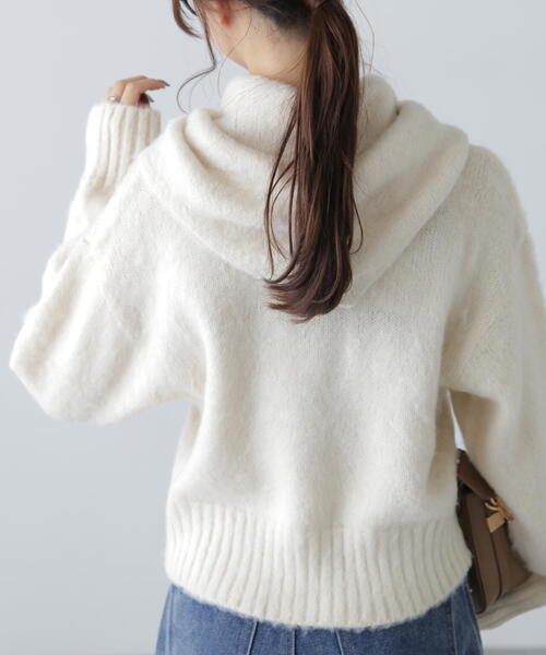 FREE'S MART（フリーズマート）の「◆スカーフ付きシャギーニット（ニット/セーター・レディース・レッド/ホワイト/グレー・FREE）」の12枚目の写真