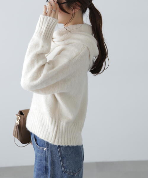 FREE'S MART（フリーズマート）の「◆スカーフ付きシャギーニット（ニット/セーター・レディース・レッド/ホワイト/グレー・FREE）」の13枚目の写真