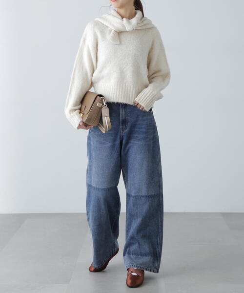 FREE'S MART（フリーズマート）の「◆スカーフ付きシャギーニット（ニット/セーター・レディース・レッド/ホワイト/グレー・FREE）」の15枚目の写真