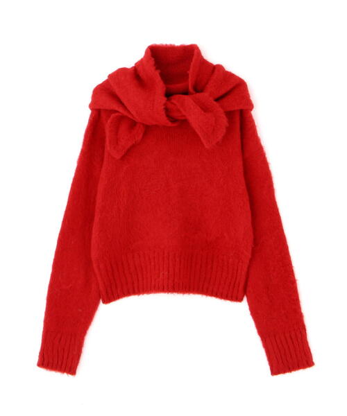 FREE'S MART（フリーズマート）の「◆スカーフ付きシャギーニット（ニット/セーター・レディース・レッド/ホワイト/グレー・FREE）」の21枚目の写真