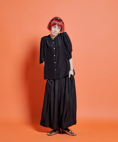 manana suerte（マニャーナスエルテ）の「ギャザーワイドパンツ（その他パンツ・レディース・グレー/ブラック/ピンク/ミント・FREE）」の5枚目の写真