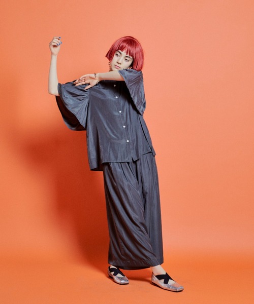 manana suerte（マニャーナスエルテ）の「ギャザーワイドパンツ（その他パンツ・レディース・グレー/ブラック/ピンク/ミント・FREE）」の8枚目の写真