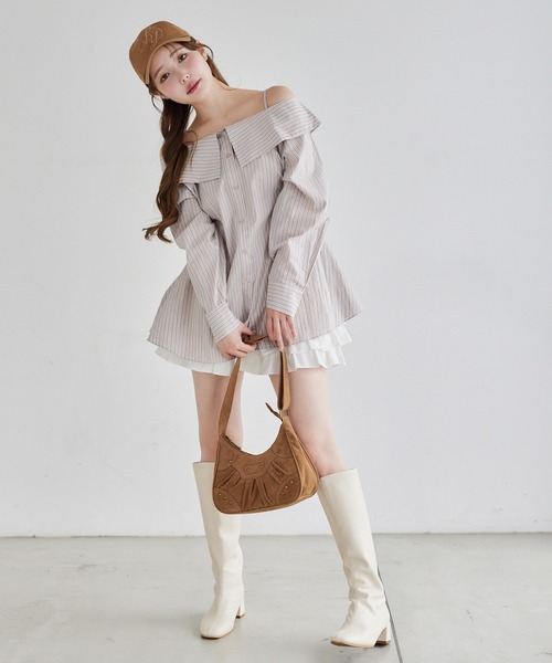 セール】マルチway/オフショルロングシャツ（シャツ/ブラウス）｜one