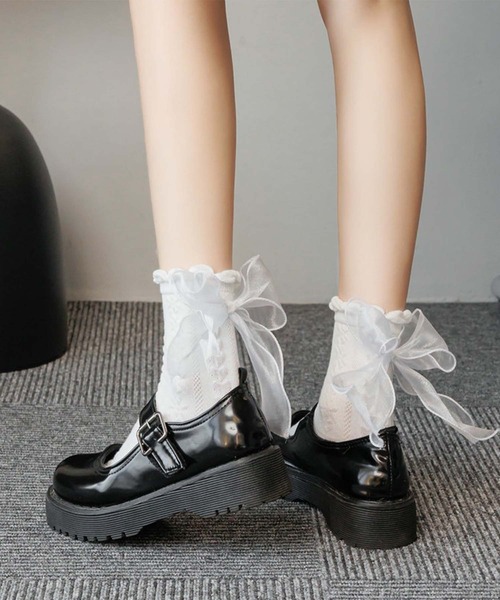 セール】[2025 MOSOX NEW COLLECTION]シアーリボンソックス