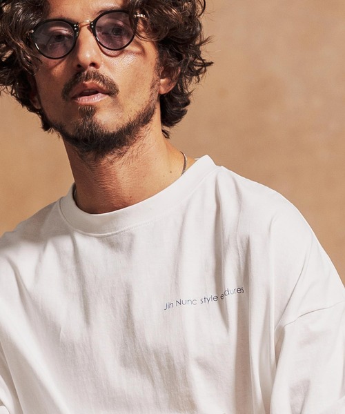 Jih Nunc(ジーヌンク)の「mlt5030-オーガニックコットンプリントロンT(Tシャツ/カットソー・メンズ・ブラック/ホワイト・L/M/S)」の6枚目の写真