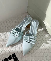 one after another NICE CLAUP | リボン付きポインテッドストラップシューズ(パンプス)